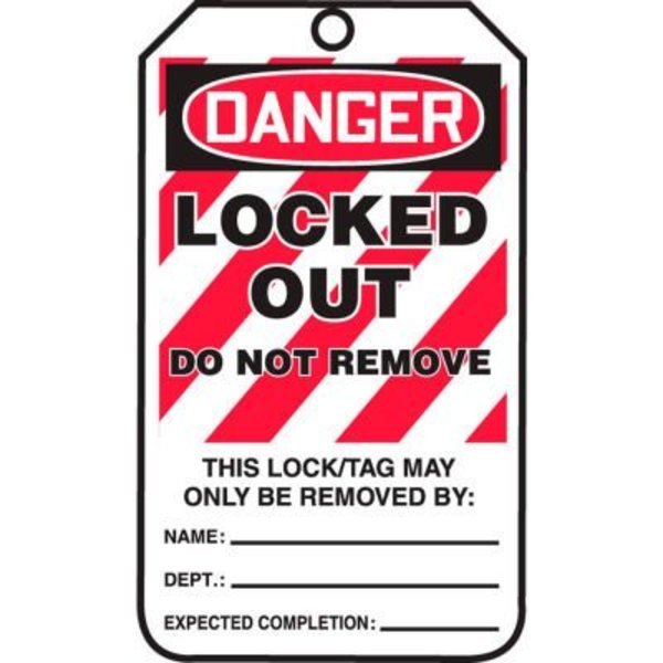 Accuform Accuform MLT418PTP Lockout Tag, Danger Locked Out Do Not Remove Tag, RP-Plastic, 25/Pack MLT418PTP